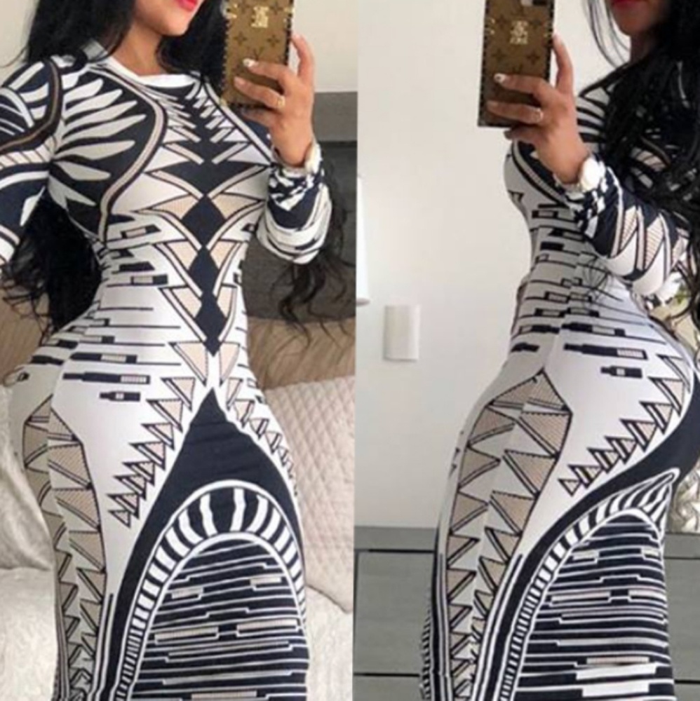 Mid calf long sleeve dresses